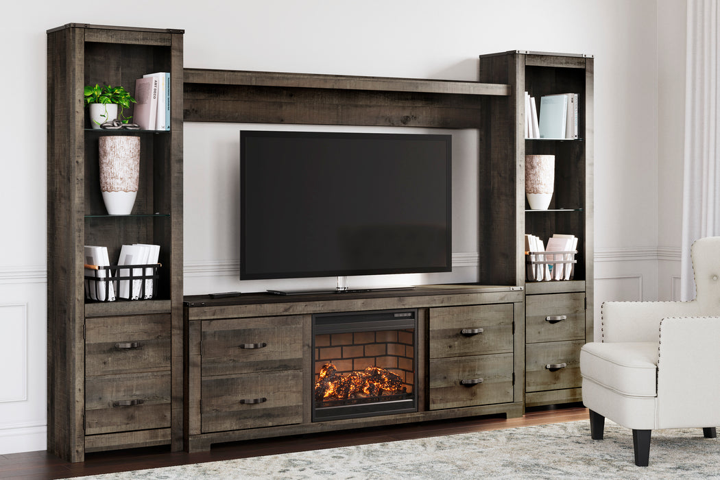 Trinell 4-Piece Entertainment Center with Electric Fireplace