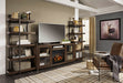 Starmore 70" TV Stand with Electric Fireplace - Brown/Beige