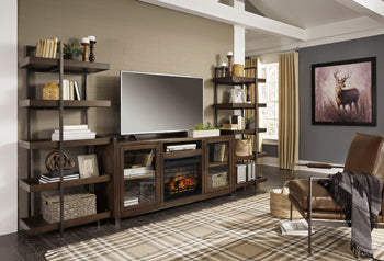 Starmore 70" TV Stand with Electric Fireplace - Brown/Beige
