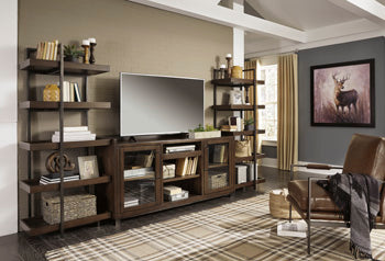 Starmore 70" TV Stand with Electric Fireplace - Brown/Beige