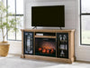 Wittenmyer 72" TV Stand with Electric Fireplace - Natural/Black
