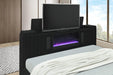 Queen Bed Headboard W/led, Queen Bed Footbaord W/tv Stand & Fireplace, Queen Bed Rail & Slats