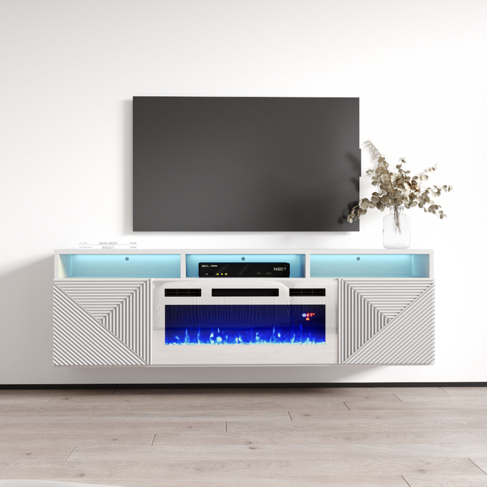 Giza WH-EF Floating Fireplace TV Stand