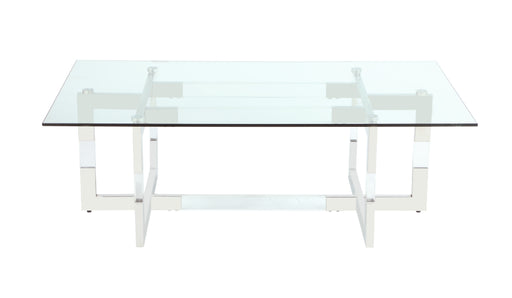 Contemporary Glass Cocktail Table w/ Acrylic Floating Base YASMIN-CT