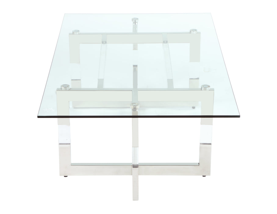 Contemporary Glass Cocktail Table w/ Acrylic Floating Base YASMIN-CT