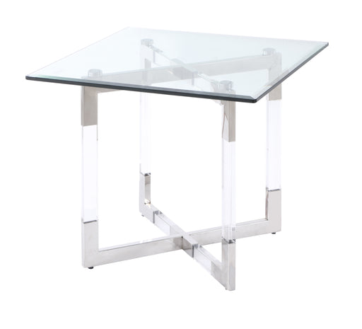 Contemporary Glass Lamp Table w/ Acrylic Floating Base YASMIN-LT