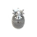 Ambrose Chrome Plated Crystal Embellished Lidded Ceramic Pineapple Bowl (7 In. x 7 In. x 10.5 In.)