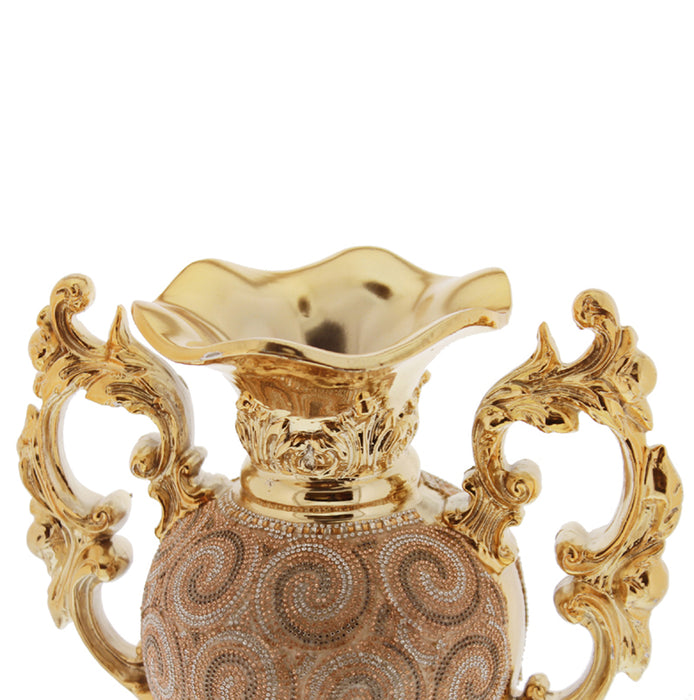 Ambrose Chrome Plated Crystal Embellished Ceramic Vase