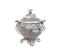 Ambrose Chrome Plated Crystal Embellished Lidded Ceramic Bowl (9 In. x 7 In. x 9.5 In.)