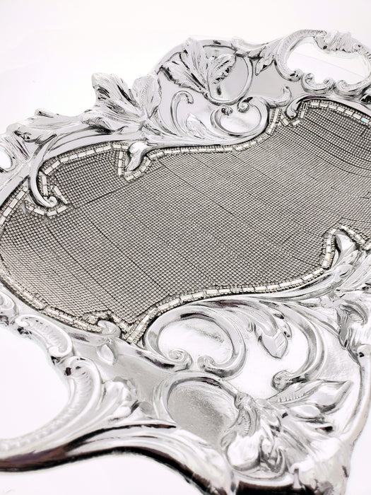 Ambrose Chrome Plated Crystal Embellished Ceramic Plate