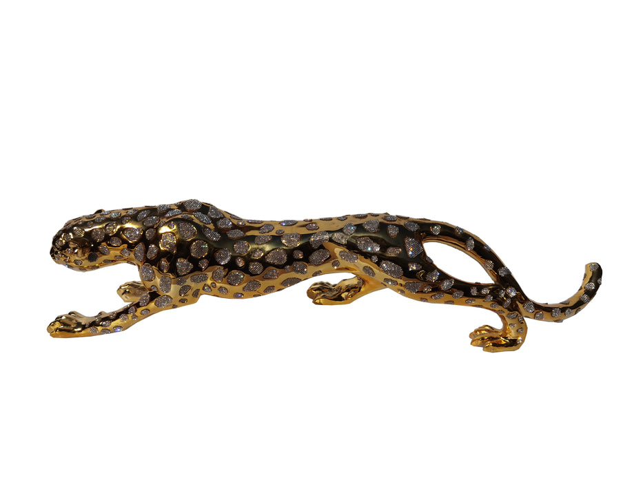 Ambrose Diamond Encrusted Gold Plated Panther (29L x 7W x 8H)