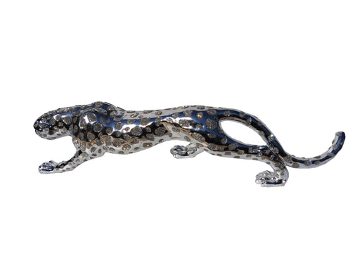 Ambrose Diamond Encrusted Chrome Plated Panther (29L x 7W x 8H)