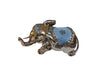 Ambrose Delightfully Extravagant Gold Plated Elephant with Embedded Stone Saddle (12L x 6W x 7.5H)