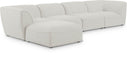 Miramar 142" Linen Textured Fabric Upholstered 5pc. Modular Sectional