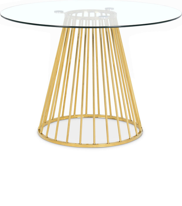 Gio 48" Glass Top And Metal Base Dining Table