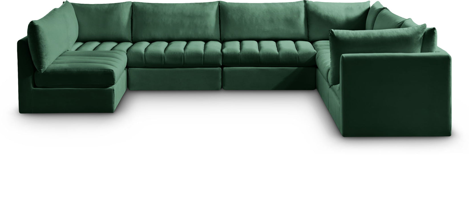 Jacob 140" Velvet Upholstered 7pc. Modular Sectional