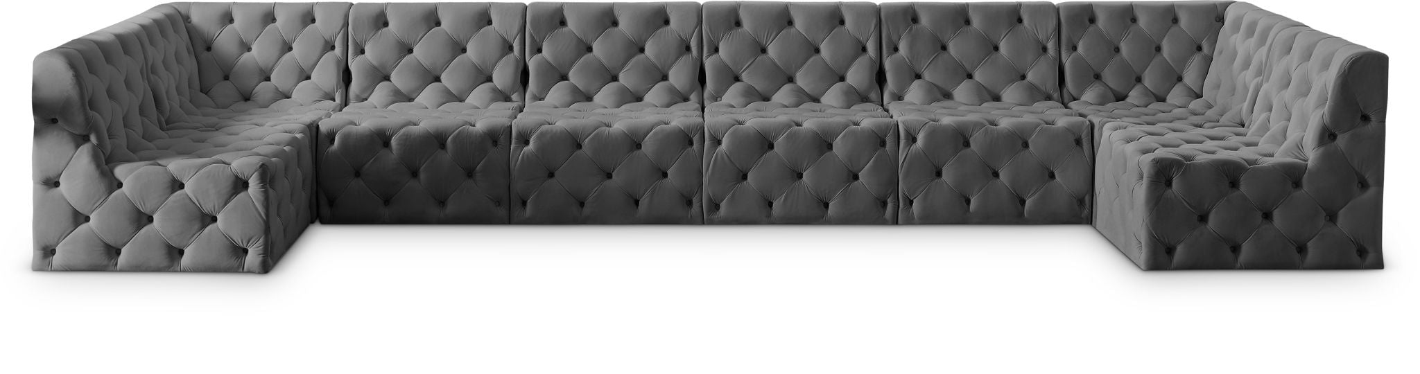 Tuft 186" Velvet Upholstered 8pc. Modular Sectional