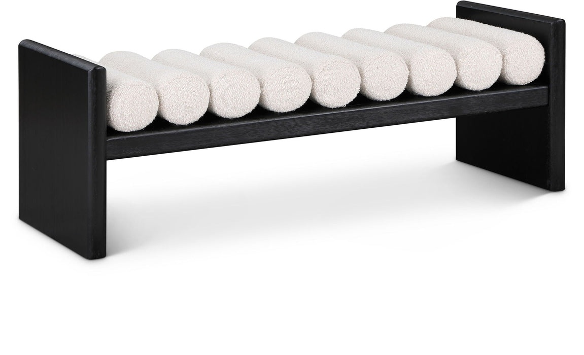 Waverly Boucle Fabric Upholstered Bench
