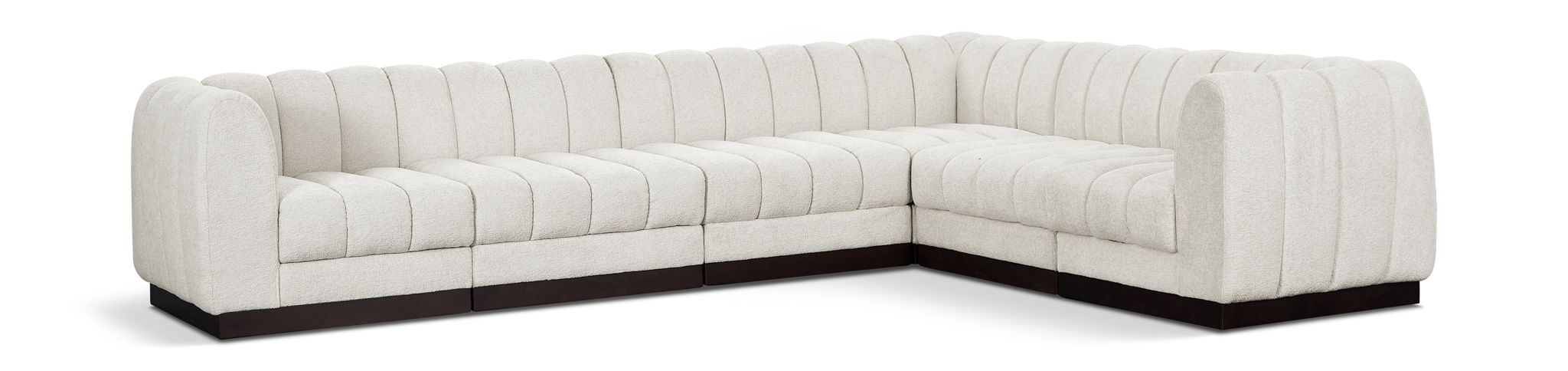 Quinn 133" Chenille Fabric Upholstered 6pc. Modular Sectional
