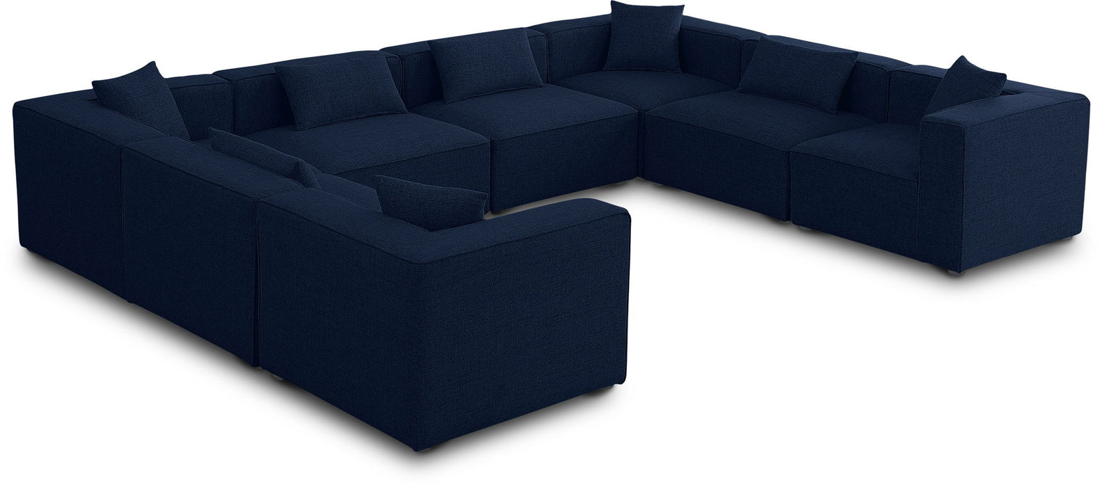 Cube 144" Fabric Upholstered 8pc Modular Sectional