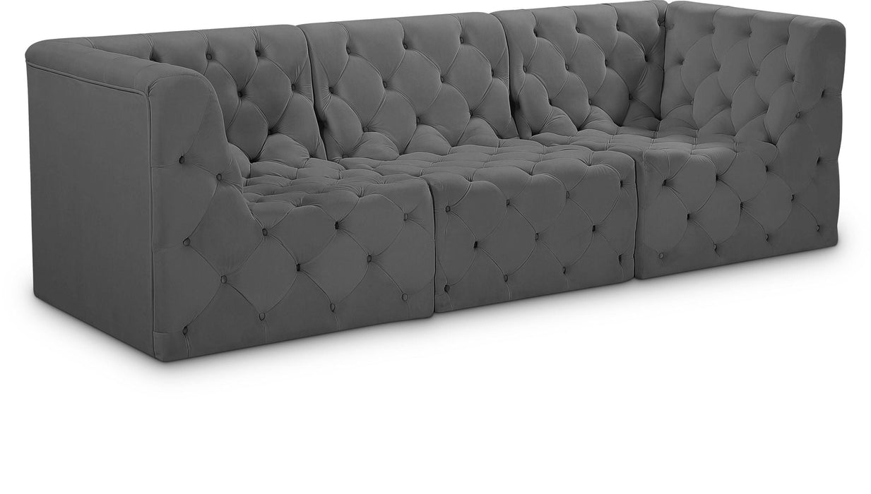 Tuft 99" Velvet Upholstered 3pc. Modular Sofa