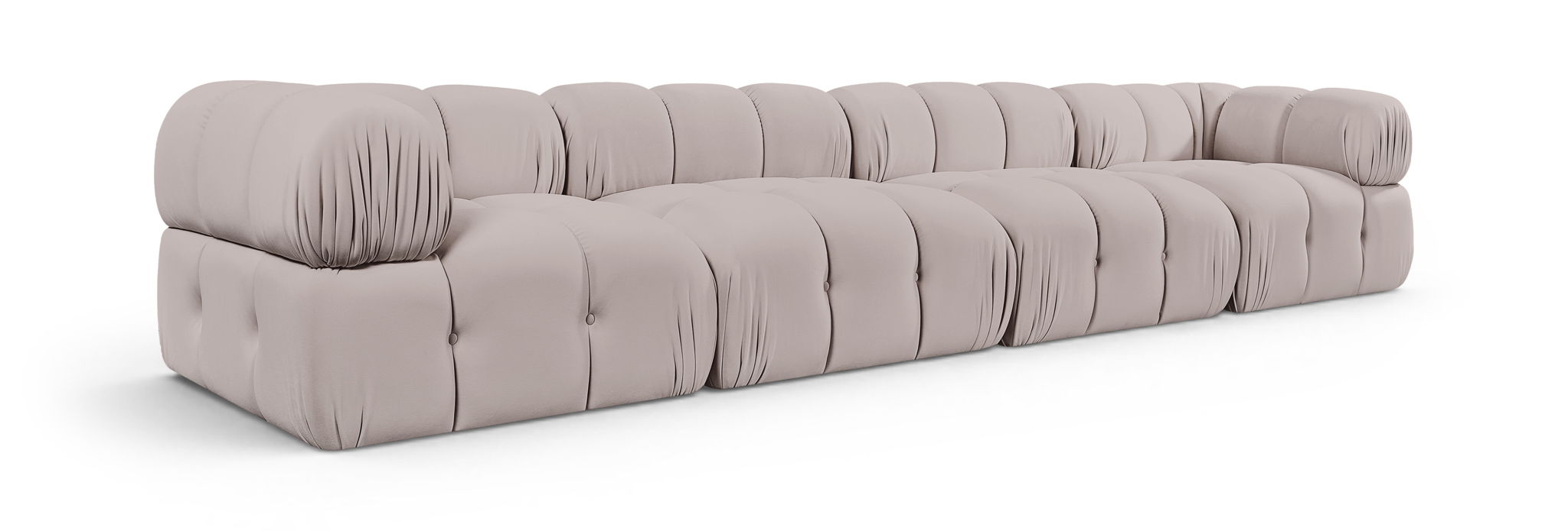 Orin 148" Velvet Performance Fabric Upholstered 4 Pc. Modular Sofa