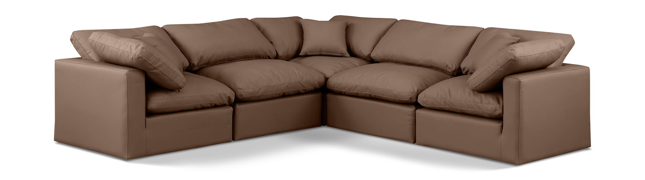 Indulge 105" Vegan Leather Upholstered 5pc. Modular Sectional