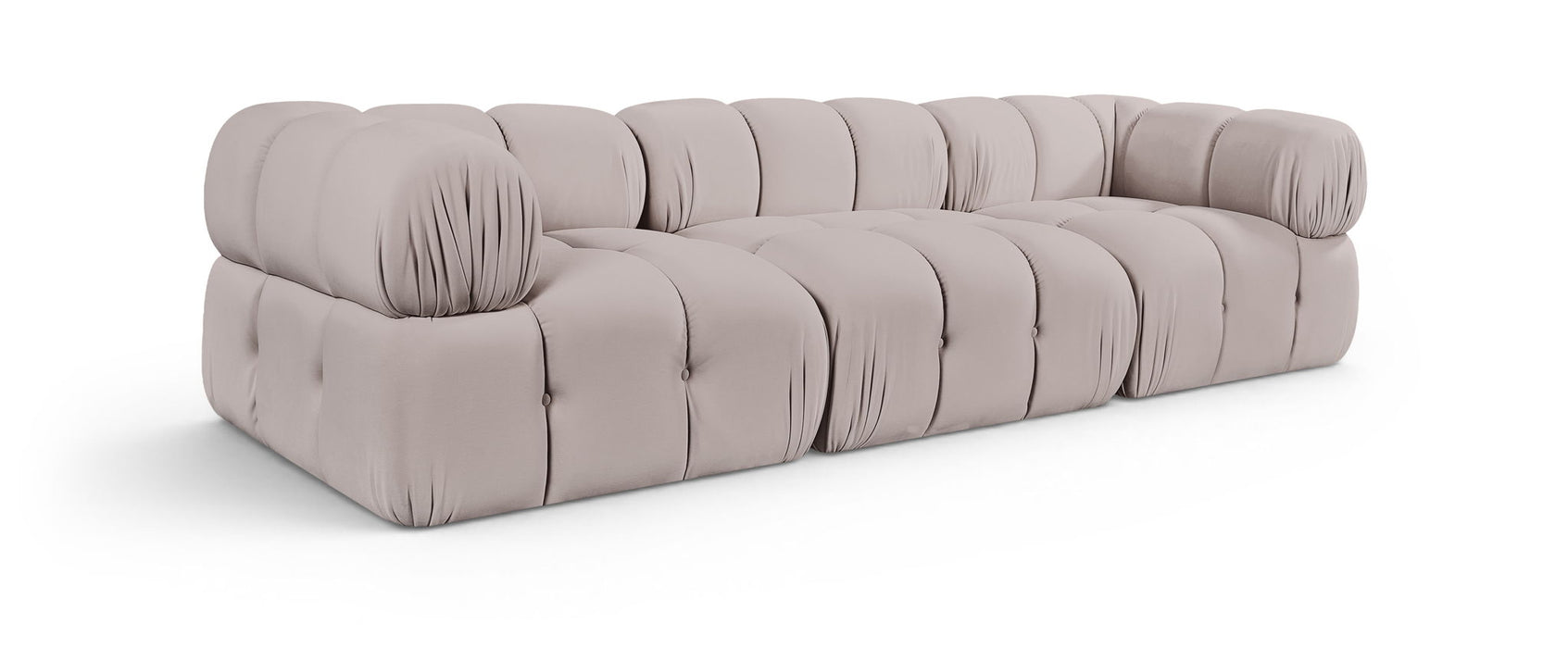 Orin 111" Velvet Performance Fabric Upholstered 3 Pc. Modular Sofa