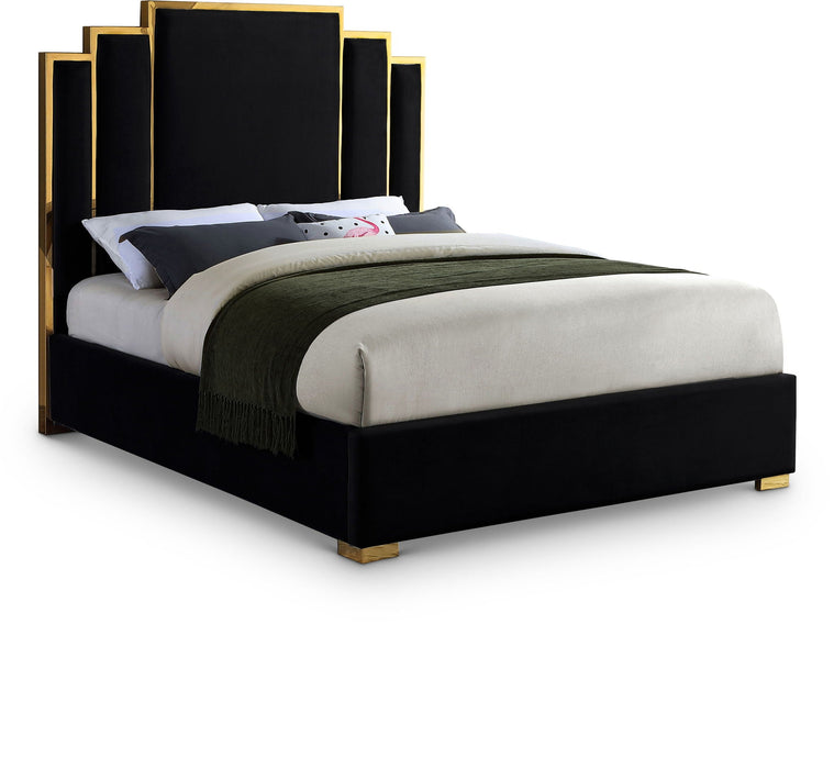 Hugo Velvet Upholstered Bed