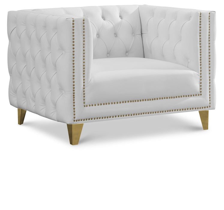 Michelle Vegan Leather Upholstered Chair - White