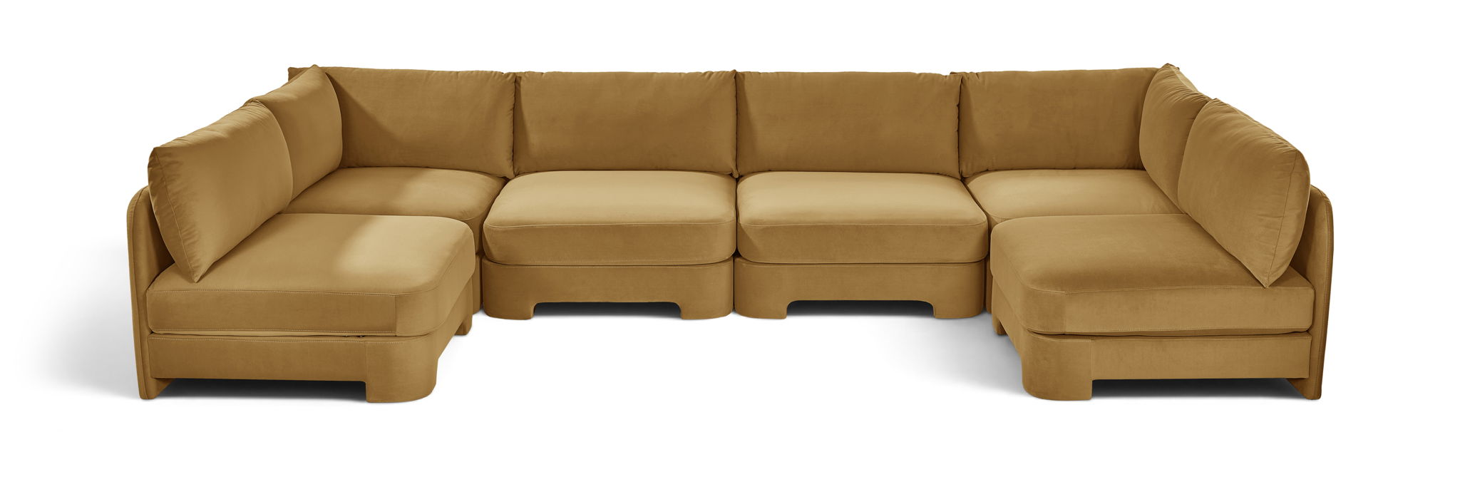 Hammond 148" Velvet Performance Fabric Upholstered 6pc. Modular Sectional