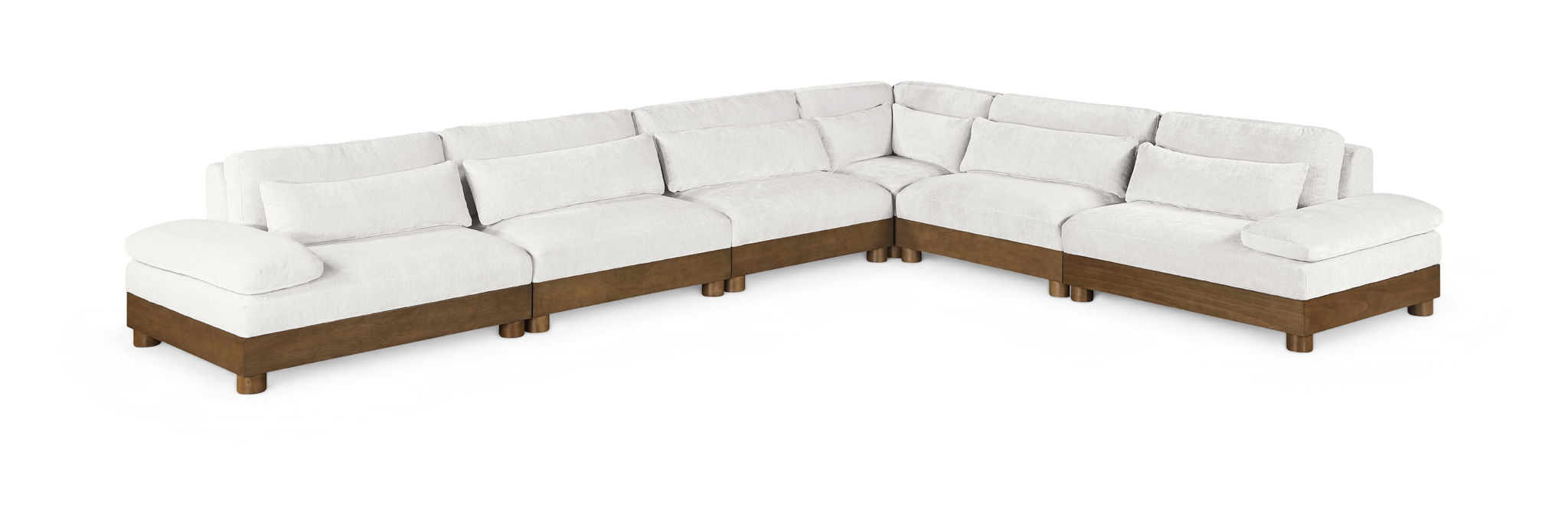 Turin 167.75" Chenille Fabric Upholstered 6pc. Modular Sectional