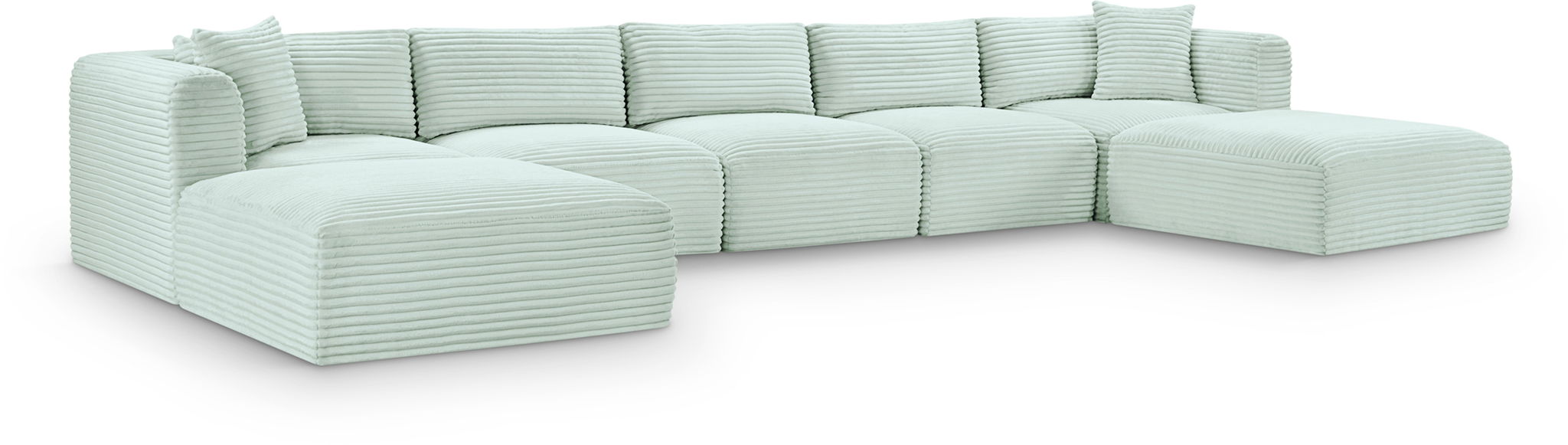 Shaggy 171" Corduroy Performance Fabric Upholstered Modular Sectional