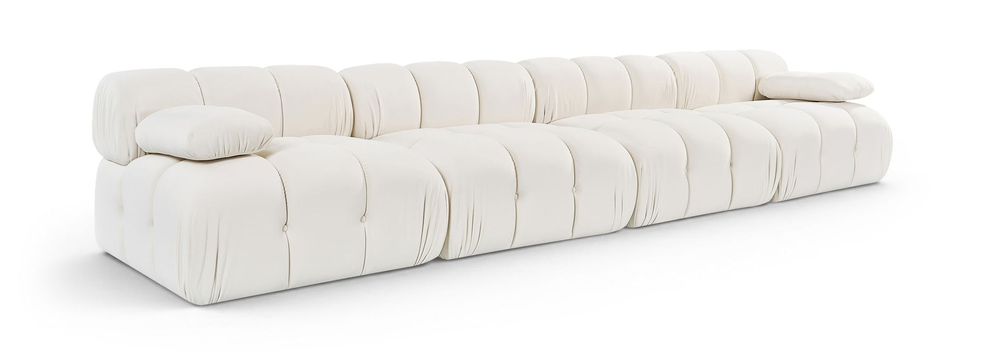 Sofá modular tapizado de terciopelo de alto rendimiento Orin de 148" de 4 piezas