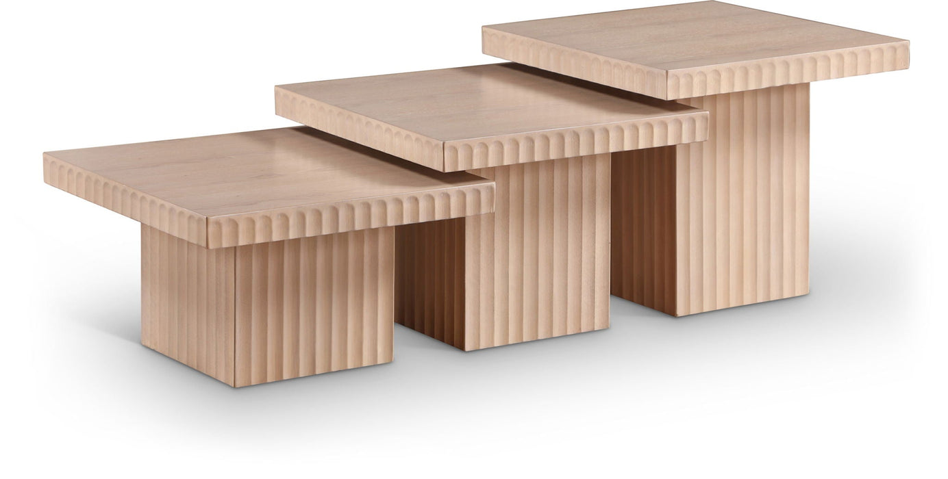 Spencer Solid Wood And Oak Veneer 3 Piece Coffee Table