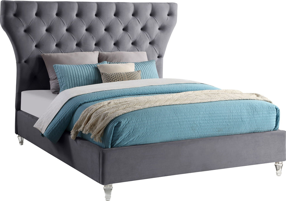 Kira Velvet Upholstered Bed