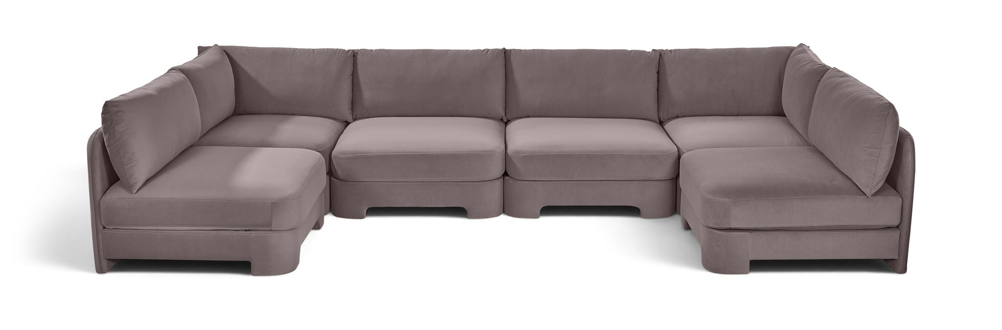 Hammond 148" Velvet Performance Fabric Upholstered 6pc. Modular Sectional