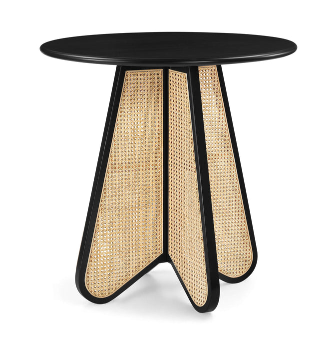 Mesa altura mostrador de madera maciza y de rejilla natural Butterfly de 36"
