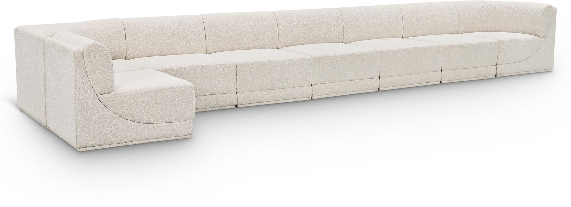 Ollie 218" Boucle Fabric Upholstered 8pc. Modular Sectional