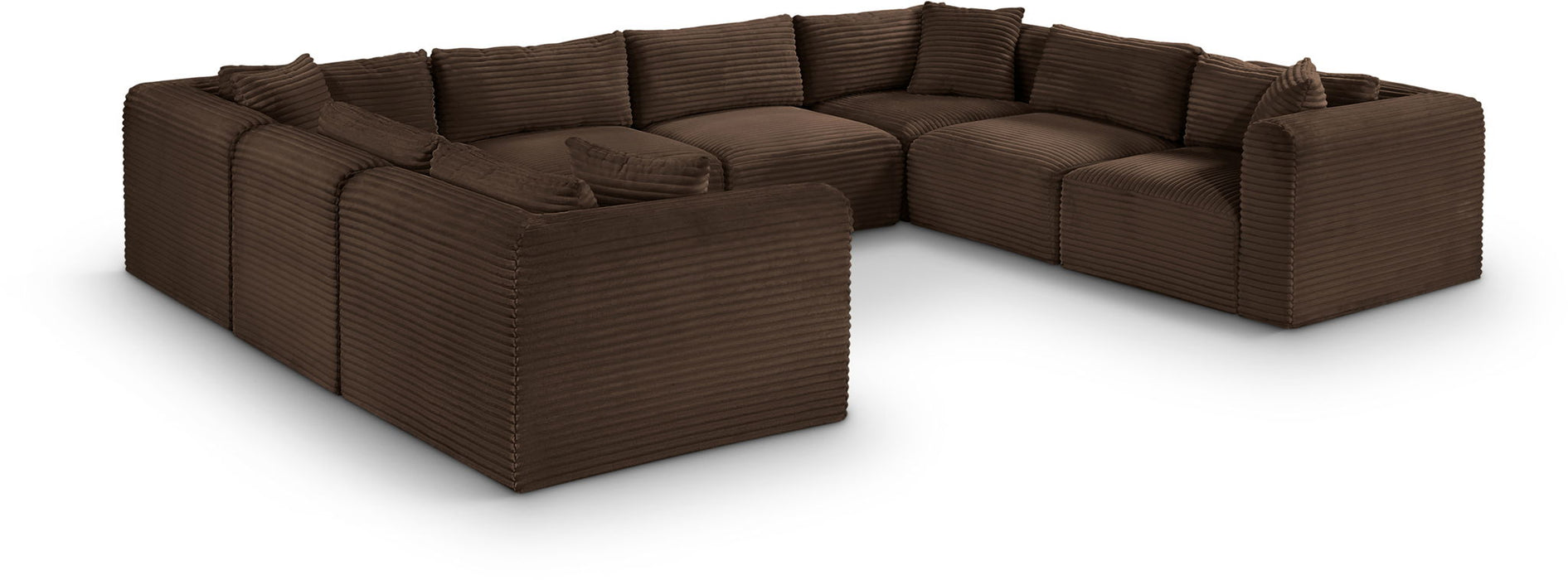 Shaggy 140" Corduroy Performance Fabric Upholstered Modular Sectional