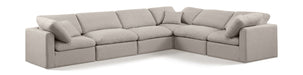 Indulge 140" Linen Textured Fabric Upholstered 6pc. Modular Sectional