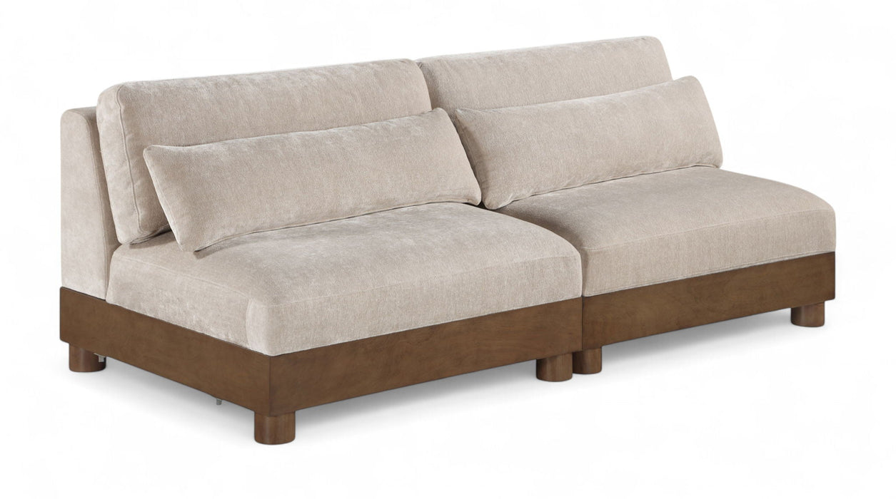 Turin 80" Chenille Fabric Upholstered 2pc. Modular Loveseat