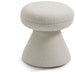 Drum Faux Shearling Teddy Fabric Upholstered Ottoman