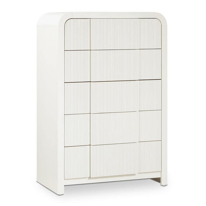 Fluted Solid Wood And Oak Veneer Chest