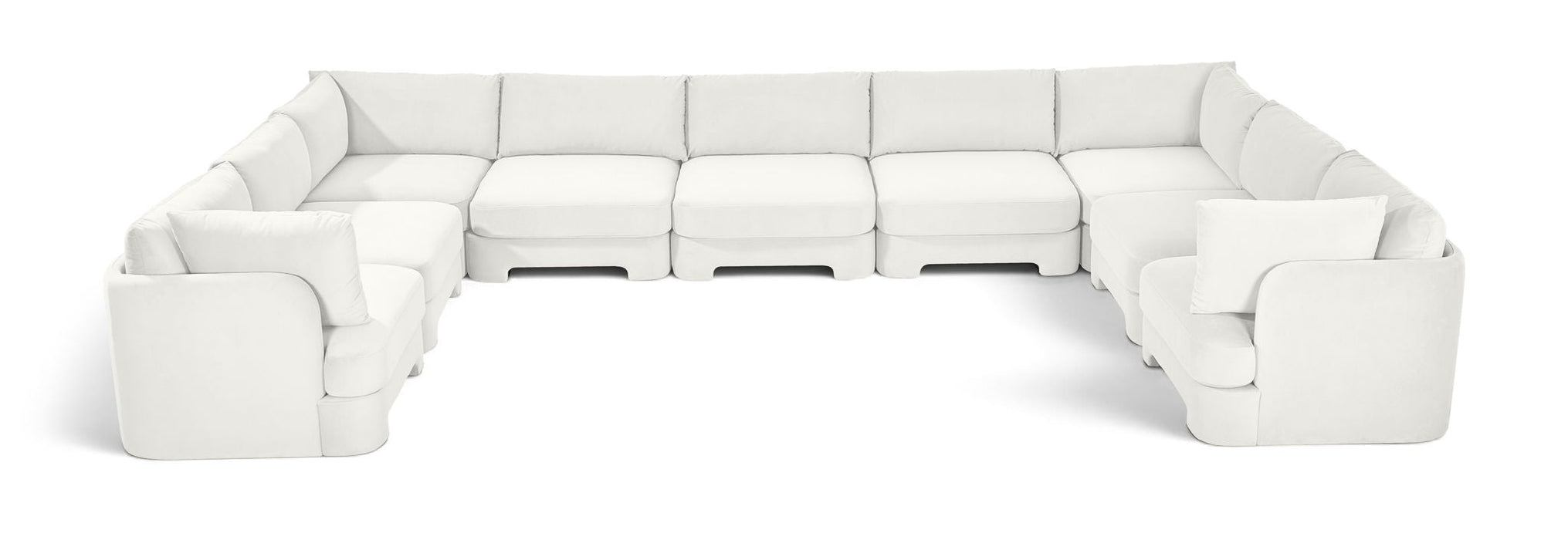 Hammond 185" Velvet Performance Fabric Upholstered 9pc. Modular Sectional