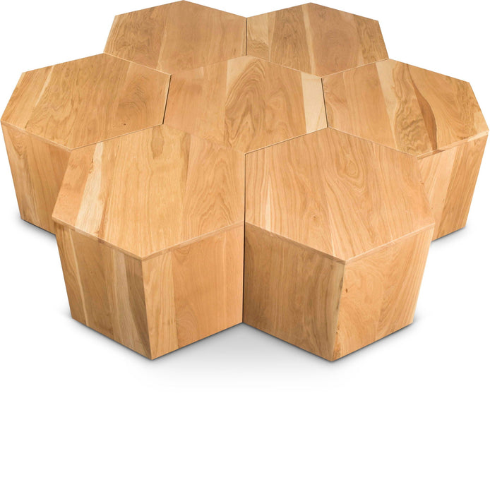Eternal Oak Wood 7pc. Modular Coffee Table