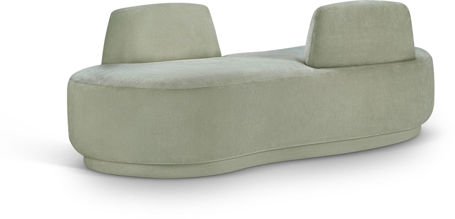 Argyle Chenille Fabric Upholstered Chaise/Loveseat