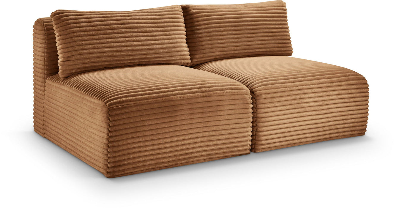Shaggy 62" Corduroy Performance Fabric Upholstered Modular Loveseat