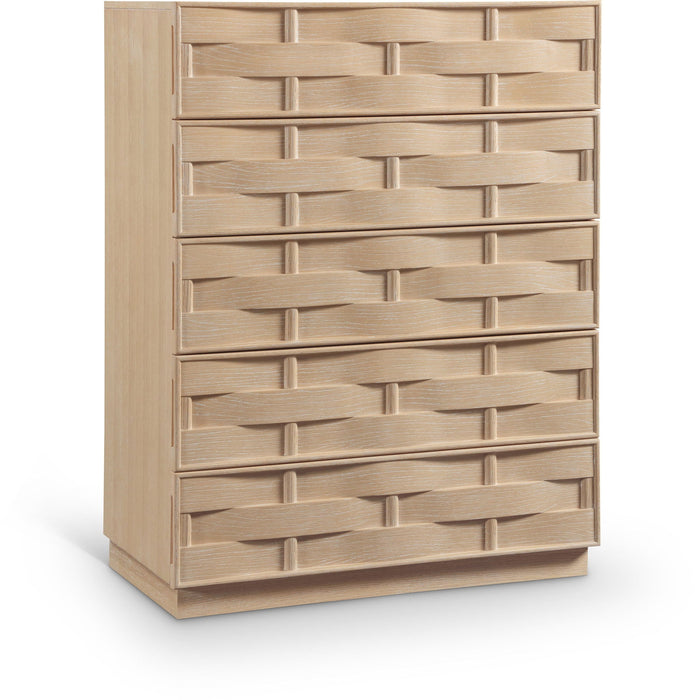 Weave Oak Veneer Chest