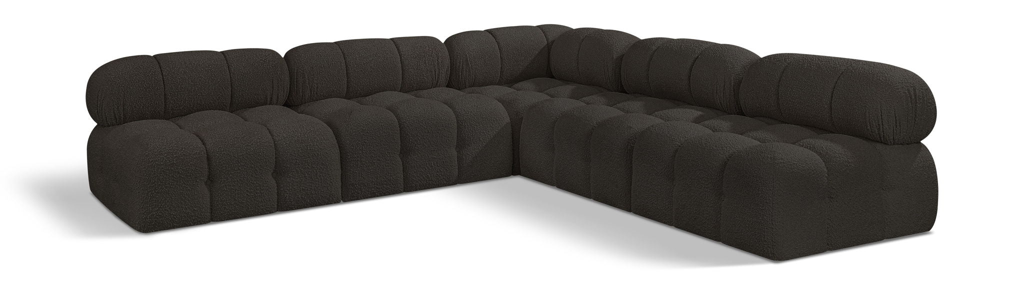 Ames 102" Boucle Fabric Upholstered 5pc. Modular Sectional